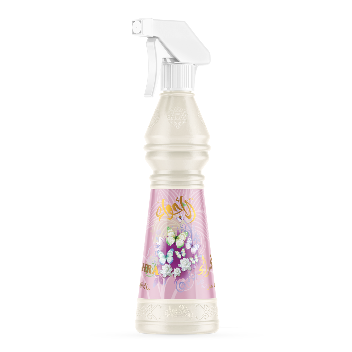 Eghra Air Freshener 500 ml cream bottle with its white sprayer alone on a white background