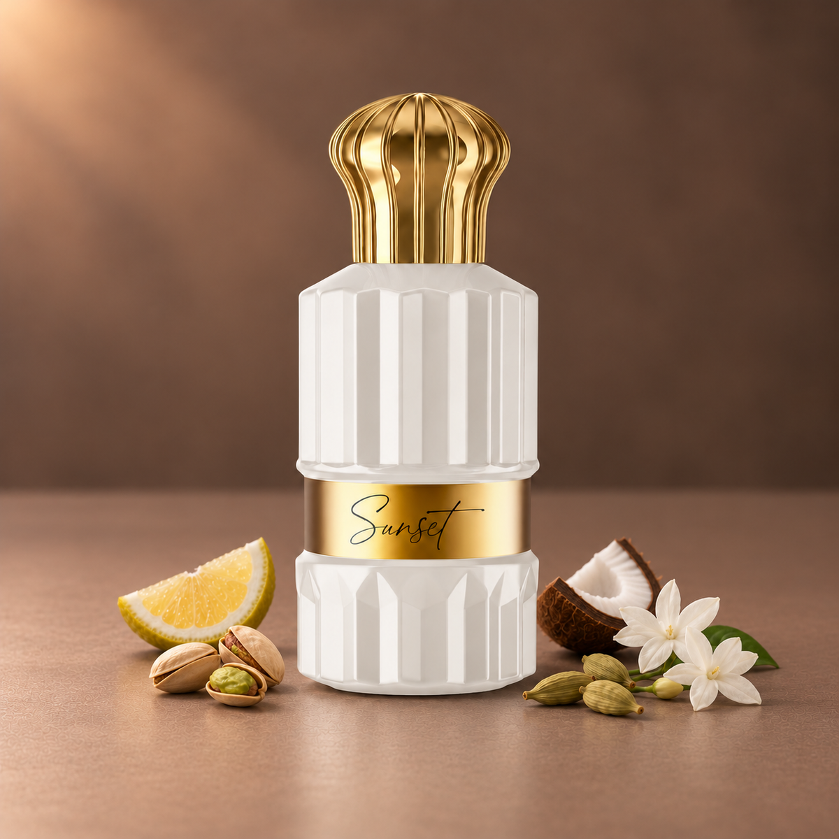 عبوة عطر سنسيت 100 مل مع الفستق وجوز الهند والهيل والياسمين والبرغموت