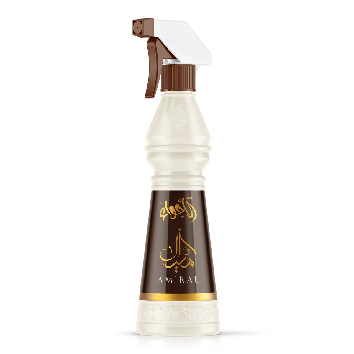 Amiral Air Freshener 500 ml bottle with brown and white trigger alone on a white background