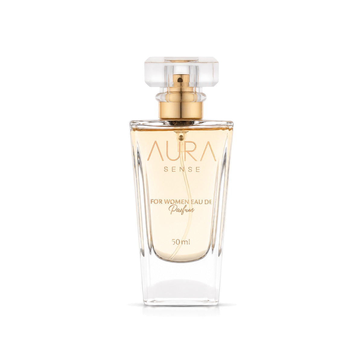 Aura Sense Perfume 50 ml bottle on its own on a white background