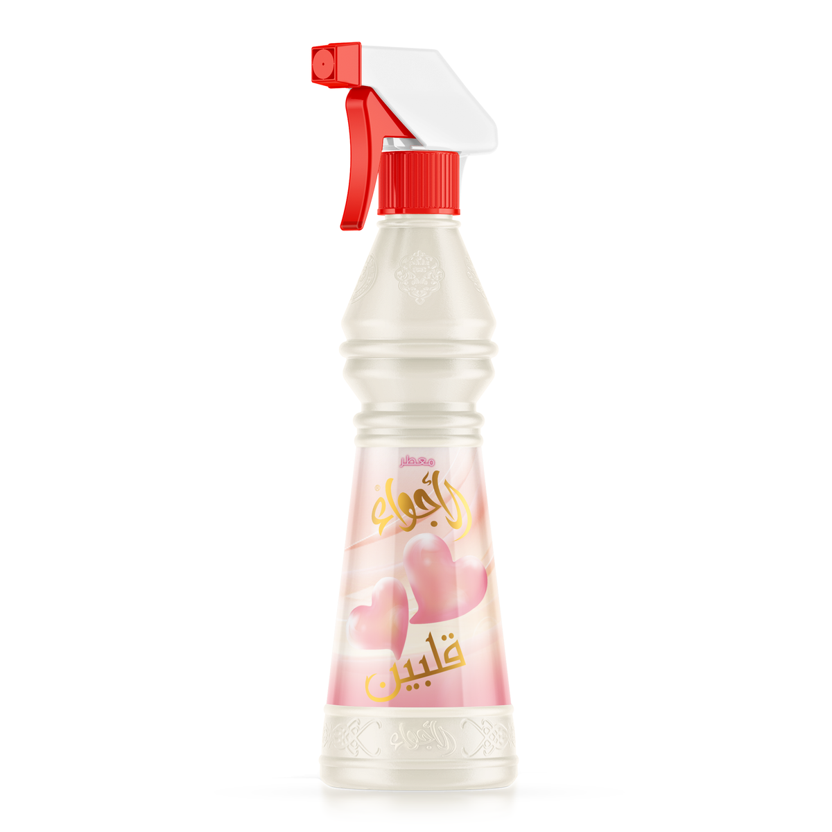 Two Hearts Air Freshener 500 ml bottle with red trigger alone on a white background